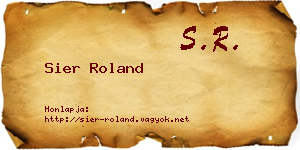Sier Roland névjegykártya