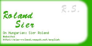 roland sier business card